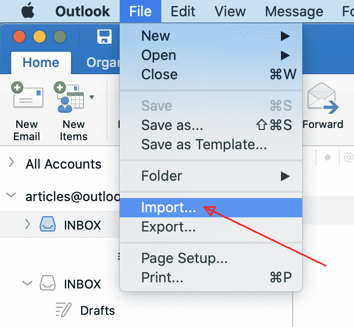 outlook separate inbox for each account mac